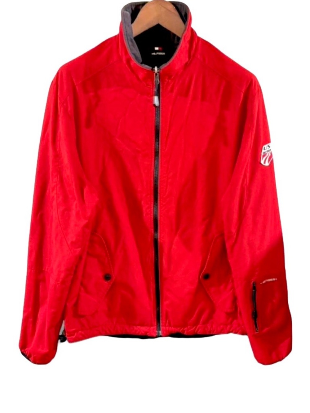 VTG Y2K Tommy Hilfiger US Ski Reversible Fleece Bomber Jacket Size Men’s Medium